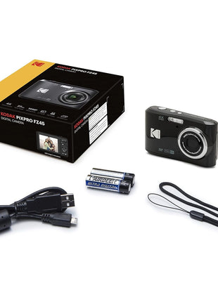 KODAK PIXPRO Friendly Zoom FZ45-BK 16MP Digital Camera with 4X Optical Zoom 27mm Wide Angle and 2.7 inch LCD Screen (Black)