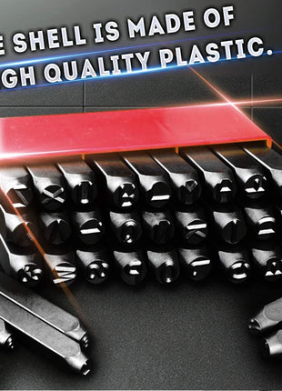 Oudtinx Number and Letter Stamp Set (36 Piece Punch Set/A-Z & 0-9) Hardened Steel for Metal Wood, Leather - 5/32 inch (4mm)