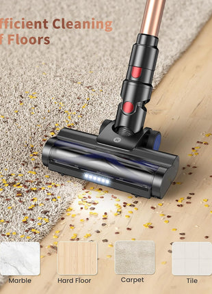 NADALY Cordless Vacuum Cleaner, 500W 40KPA Stick Vacuum with 45min Runtime, Anti-Tangle Vacuum Cleaners for Home, Self-Standing Rechargeable Wireless Vacuum for Hardwood Floor Carpet Pet Hair