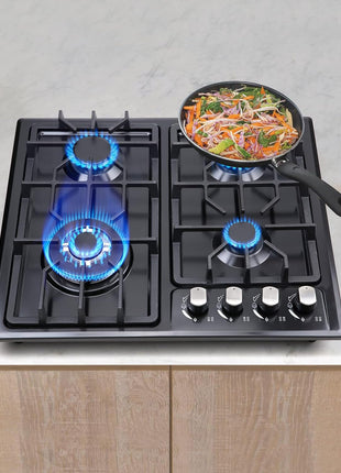 FORIMO Gas Cooktop 22Inch,Built in Gas Cooktop 4 Burners Stainless Steel Stove with NG/LPG Conversion Kit Thermocouple Protection and Easy to Clean