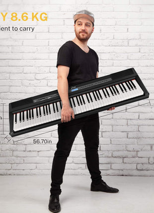 Donner DEP 20 Beginner Digital Piano 88 Key Full Size Weighted Keyboard, Portable Electric Piano with Sustain Pedal, Power Supply