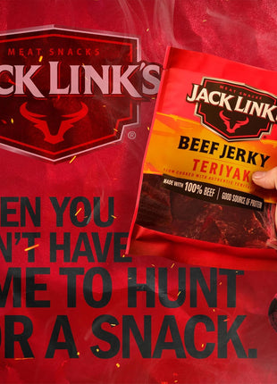 Jack Link's Teriyaki Beef Jerky Half Pounder - 8 oz Large Jerky Bag - Ready to Eat Real Meat Protein Snacks - 11g Protein per Serving - Made with 100% Real Beef