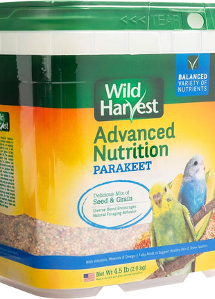 Wild Harvest Advanced Nutrition Diet For Parakeets 4.5 Pounds, Seed And Grain Mix