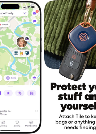 Life360 Tile - Bluetooth Tracker, Keys Finder and Item Locator for Keys, Bags and More. Phone Finder. Both iOS and Android Compatible. 1-Pack (Navy Blaze)
