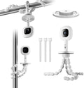 Baby Monitor Mount - Universal Adjustable Baby Camera Mount for Nanit Pro, Hello Baby, Kasa & Most Baby Monitors, Attaches to Crib Cot Shelves or Furniture (White)