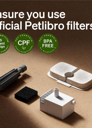PETLIBRO Replacement Filters for Dockstream Cat Water Fountain PLWF106/PLWF116/PLWF115/PLWF105/PLWF005, 4 Months Set of Replacement Filters for Ultra Quiet Cat Fountain, 8 Count for Pet Water Fountain