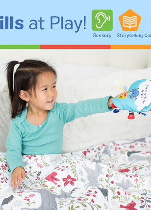 Melissa & Doug K's Kids Itsy-Bitsy Spider 8-Page Soft Activity Book for Babies and Toddlers - Cloth Baby Book And Sensory Toy With Textures To Grasp And Pages To Play Peekaboo, Ages 1 Month+