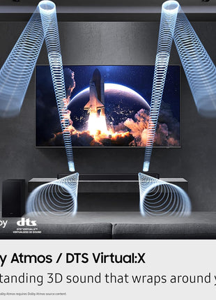 Samsung Q-Series Soundbar HW-Q600F 3.1.2ch with Wireless Subwoofer, Dolby Atmos/DTS Virtual:X, Q-Symphony, SpaceFit Sound Pro, Adaptive Sound, Game Mode Pro, Bluetooth, (2025 Model)