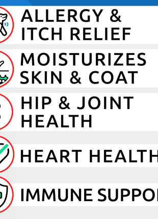 Allergy Relief + Omega 3 Bundle - Anti-Itch Skin & Coat Supplement + Itch Relief - Omega 3 Fish Oil + EPA & DHA Fatty Acids - Itching & Paw Licking + Joint Health - 360 Chews - Made in USA