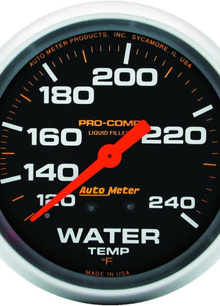 AUTO METER 5432 Water Temp 120-240oF Liquid Filled 2 5/8 inch Gauge, PRO-COMP