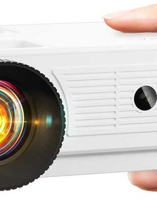 Mini Projector for iPhone - Portable Outdoor Movie Projector, HD 1080P Supported Video Projector for HomeTheater Compatible with iOS/Android Phone/Tablet/Laptop/PC/TV Stick/Box/USB Drive/DVD