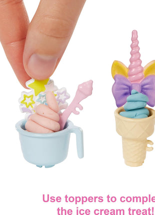 Barbie Careers Playset, Ice Cream Shop Set with Blonde Fashion Doll, Ice Cream Machine, Molds, Dough & Accessories