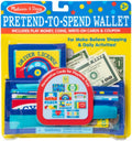 Melissa & Doug Pretend-to-Spend Toy Wallet With Play Money and Cards (45 pcs), Blue - FSC Certified
