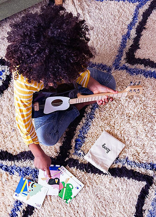 Loog Mini Acoustic kids Guitar for Beginners 3-strings Ages 3+ Learning app and lessons included