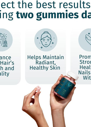 WEEM Hair Skin and Nails Gummies - Supports Healthy Hair - Vegan biotin Vitamins for Women & Men Supports Faster Hair Growth, Stronger Nails, Healthy Skin, Extra Strength (1)