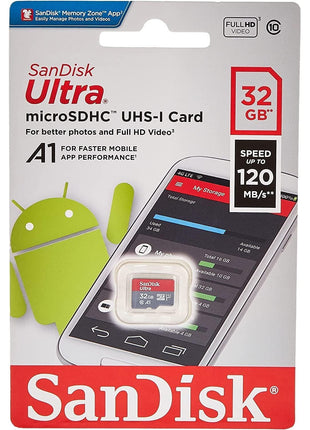 SanDisk 32GB Ultra® microSDHC 120MB/s A1 Class 10 UHS-I