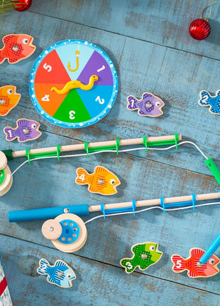 Melissa & Doug Catch & Count Wooden Fishing Game With 2 Magnetic Rods