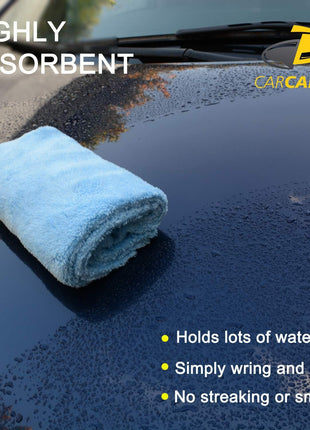 CARCAREZ Microfiber Towels for Cars, Car Drying Wash Detailing Buffing Polishing Towel with Plush Edgeless Microfiber Cloth, 450 GSM 16x16 in. Pack of 6