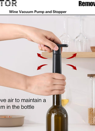 WOTOR Wine Stoppers Vacuum, Silicone Wine Saver & Preserver, Reusable Bottle Sealer, Keep Fresh (Black, 12 Pieces)