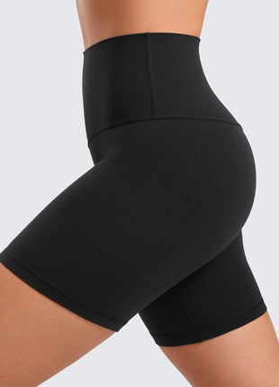 CRZ YOGA Womens ButterLuxe Biker Shorts 6 Inches - High Waisted Workout Running Volleyball Spandex Yoga Black Medium