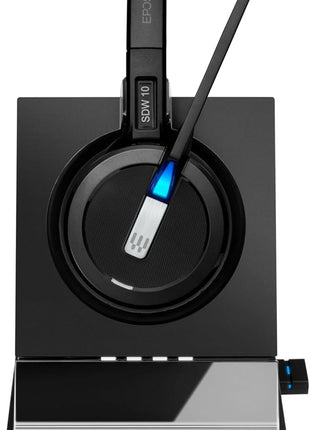 Sennheiser SDW 5016 (507016) Single-Sided Wireless DECT Headset for Desk Phone Softphone/PC& Mobile Phone Connection Dual Microphone Ultra Noise-Canceling, Black, 3 inches