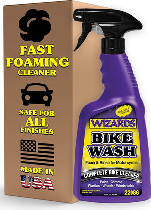 Wizards Bike Wash - Cleaner For Motorcycle Washing Kit- Quick Detailer for Bike with Bug Remover - For Your Motorcycle Accessories and Detail Kit - 22 oz