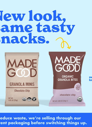 MadeGood Chocolate Chip Granola Bites, 28 Count, Organic and Delicious Snacks