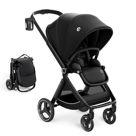 EMU Full-Size Foldable Baby Stroller Full Recline Cockpit Compact Toddler Stroller with Reversible Seat All-Terrain Newborn Infant Pram Carriage for City Outdoor - Dark Blue