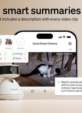 PETLIBRO AI Dog Camera Pet Camera Indoor with Phone App [Multi-Pet Recognition, Daily Activity Analysis & Smart Summaries] Cat Cam 360° View, 1080P Dog Cam Night Vision, 2-Way Audio Home Camera WiFi
