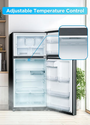 Commercial Cool 20 Cu. Ft. Top Mount Refrigerator with Freezer, 2-Door Refrigerator with Top Freezer and Adjustable Temperature Control, Ice Maker Ready, Energy Star Certified, Stainless Look