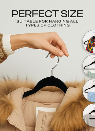 Utopia Home Velvet Hangers 50 Pack   Non Slip Suit Hangers with 360 Degree Rotatable Hook   for Pants, Coats, Shirts & More (Black)