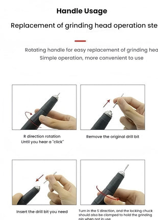 35K RPM Micromotor Handle, H37L1 Micro Motor for Lab, Jewelry, Ceramics, Silicone, Glasswork, Artware, Woodcarving