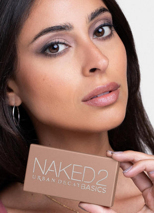 URBAN DECAY Naked 2 Basics Mini Eyeshadow Palette - 6 Matte Neutral Shadows, Long-lasting Wear, Multi-Use Powder for Eye, Contour, Brows, Ultra-Blendable Cool-Tone Shades, Travel Makeup with Mirror