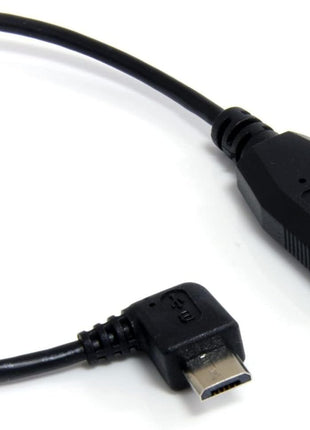 StarTech 6ft USB-A to Micro-B Cable - Right-Angle - Black (UUSBHAUB6RA) | USB 2.0, Male to Male, 90 degree, Up to 480Mbps, Molded connectors with strain relief, USB-A male to 90 degree Micro B male