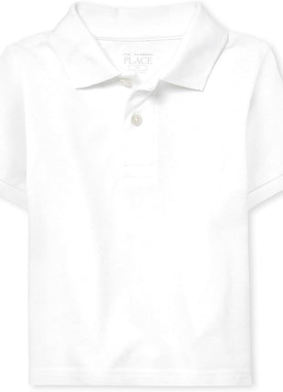 The Children's Place Baby Boys and Toddler Boys Short Sleeve Pique Polo, White, 4T
