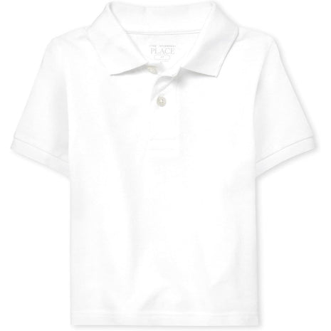 The Children's Place Baby Boys and Toddler Boys Short Sleeve Pique Polo, White, 4T