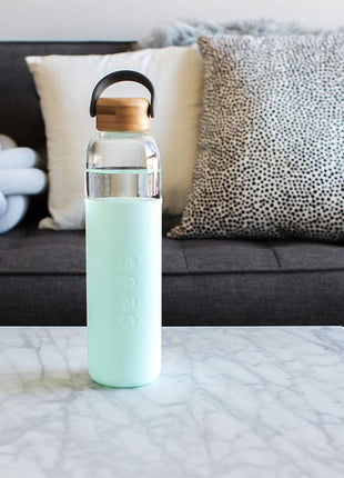Soma Glass Water Bottle with Silicone Sleeve, BPA-Free, Mint, 25oz