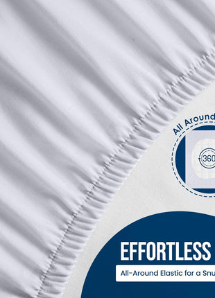 Utopia Bedding Waterproof Mattress Protector Queen Size, Premium Terry Mattress Cover 200 GSM, Breathable, Fitted Style with Stretchable Pockets (White)