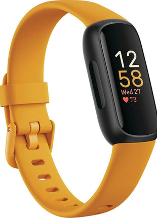 Fitbit Inspire 3 Health & Fitness Tracker with Stress Management, Workout Intensity, Sleep Tracking, 24/7 Heart Rate - 3-Month Google Health Premium Membership Included - Morning Glow/Black