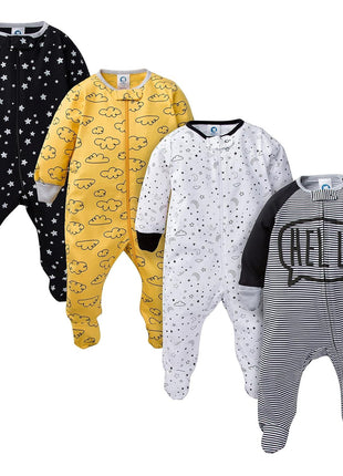Gerber Baby Boys' 4 Pack Sleep 'N Play Footie