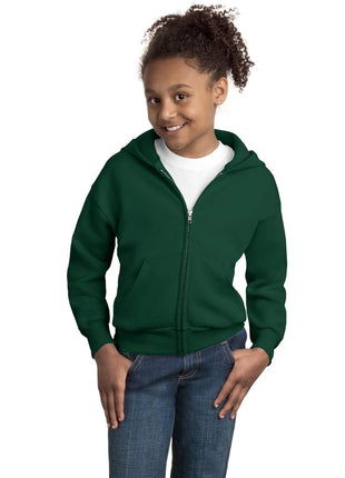 Hanes Boys' EcoSmart Full Zip Hooded Jacket, Black, Large
