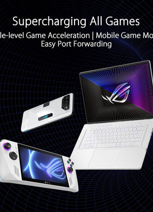 ASUS ROG Rapture GT-BE98 PRO First Quad-Band WiFi 7 Gaming Router supports 320MHz, Dual 10G Port, Triple-level Game Acceleration, Mobile Game Mode, Subscription-Free Security, AiMesh, and VPN features