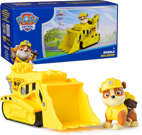 Paw Patrol, Rubble's Bulldozer Toy Truck with Collectible Action Figure | Action Rescue Vehicle, Rolling Wheels, Rubble Action Figure, Imaginative Pretend Play, Kids Toys for Boys & Girls Ages 3 & Up