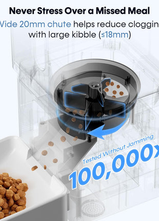 12L Large Dog Automatic Feeder with HD Camera: 50 Cups/20-Day Food Capacity | Easy Setup Timed Dog Feeder for Travel & Business Trips, Anti-Clog for 2-18mm Large Kibble