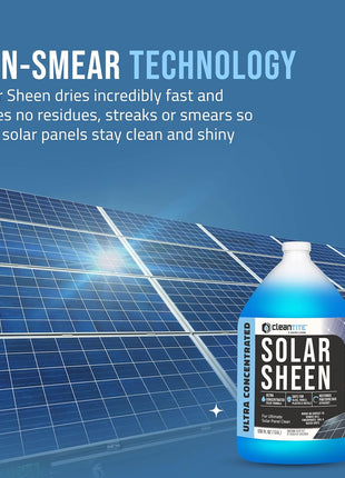Solar Panel Cleaner 1 Gallon (Makes 512 G) - Super Concentrated Cleaning Solution for Glass, Metal, Wood & Plastic - Remove Oil, Fingerprint & Water Spots - Multipurpose Solar Panel Cleaning