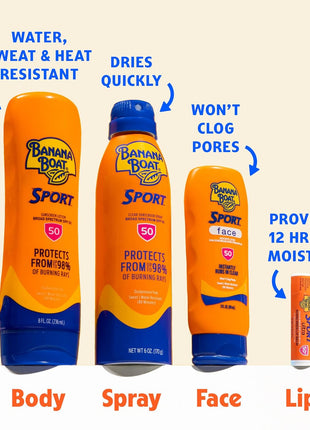 Banana Boat Sport Ultra SPF 50 Sunscreen Spray | Banana Boat Sunscreen Spray SPF 50, Water Resistant, Oxybenzone Free, Sunblock, 6oz each Twin Pack