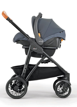 Chicco Corso LE ClearTex Modular Travel System with KeyFit Infant Car Seat | Canyon/Grey, baby travel stroller, 4 strolling modes, fits 4-30 lbs, newborn insert, one-hand compact fold