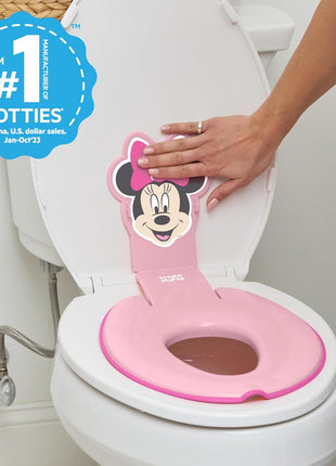 Bright Starts Disney Baby Minnie Mouse Flip & Sit Potty Training Seat, Attaches to Toilet Securely, Space Saving Design Fits Most Toilets