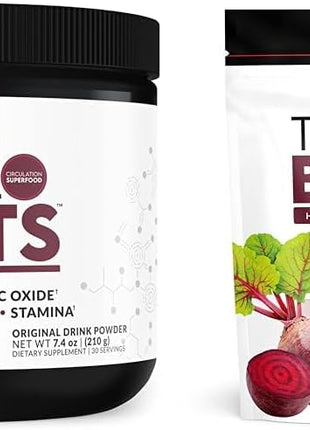 Force Factor Total Beets Drink Mix Superfood Powder with Nitrates to Support Circulation,Blood Flow & Total Beets Soft Chews with Beetroot, Nitrates, L-Citrulline, Grapeseed Extract