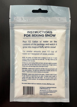 Instant Fake Snow for Slime Made in USA Safe & Easy Artificial Snow Powder | Create Instant Snow Crafts for Christmas Decorations, Slime Making, Photography Props, etc., Makes 1 Gallon, Made in the USA